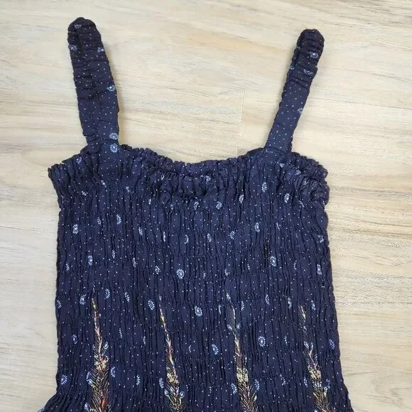 💛One Size Plus Blue Floral Print Sleeveless Maxi Dress One Size - Picture 3 of 9